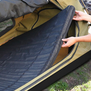 Mountview King Single Swag Camping Swags Canvas Dome Tent Free Standing Khaki Deals499