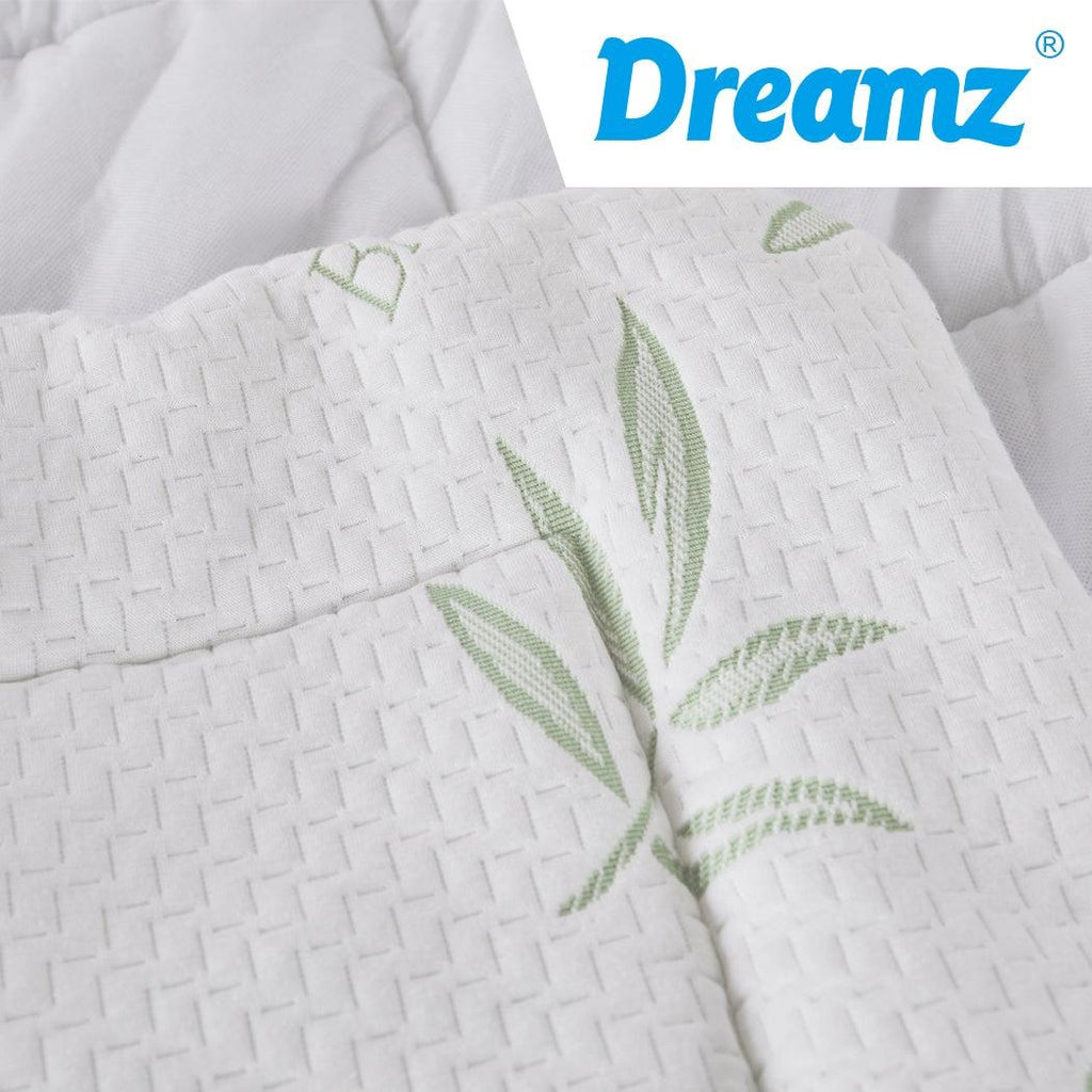Dreamz Bamboo Pillowtop Mattress Topper Protector Waterproof Cool Cover Double Deals499