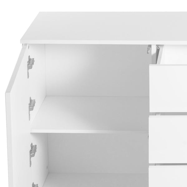 Levede Buffet Sideboard Cabinet Storage Modern High Gloss Cupboard Drawers White 150cm Deals499