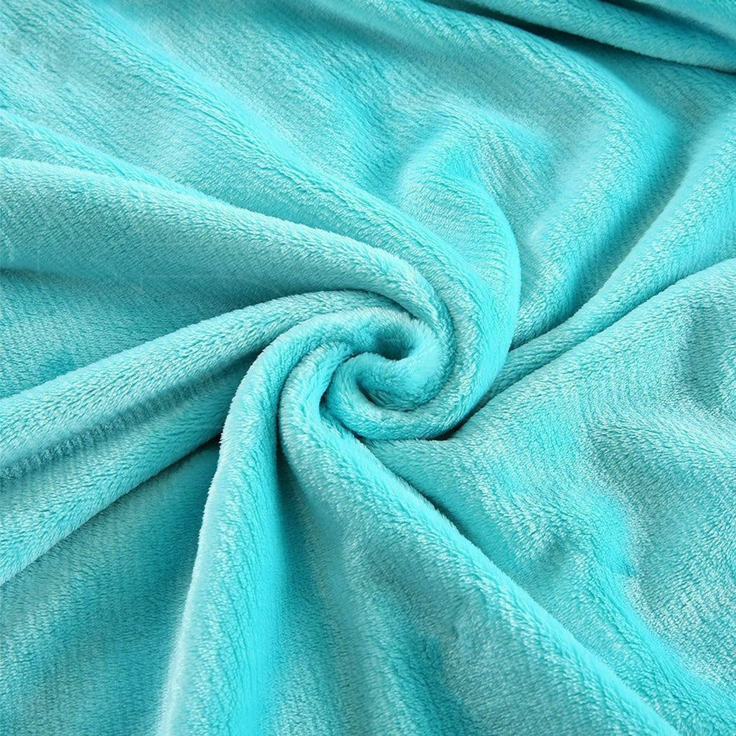 DreamZ 320GSM 220x240cm Ultra Soft Mink Blanket Warm Throw in Teal Colour Deals499