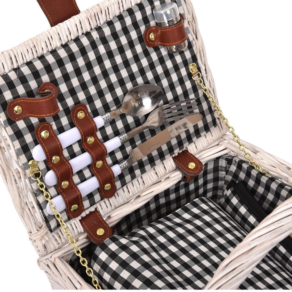 2 Person Picnic Basket Baskets Set Outdoor Blanket Deluxe Wicker Gift Storage Deals499