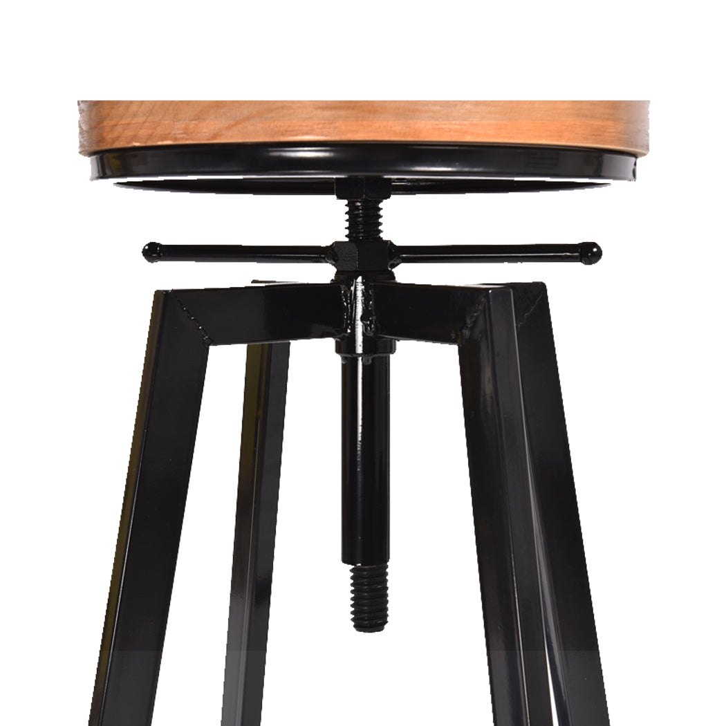 Levede Industrial Bar Stools Kitchen Stool Wooden Barstools Swivel Chair Vintage Deals499