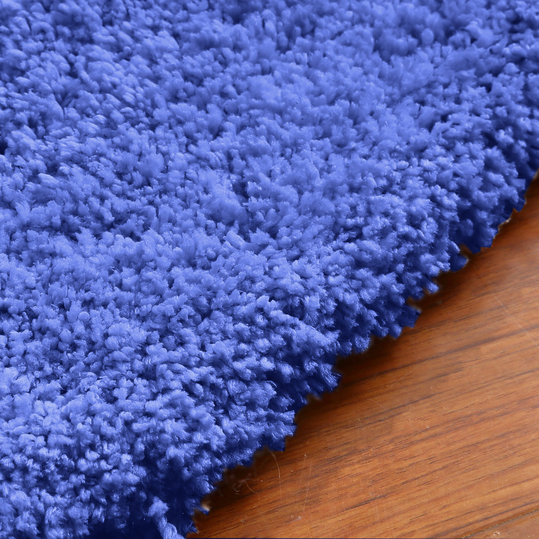Ultra Soft Anti Slip Rectangle Plush Shaggy Floor Rug Carpet in Blue 160x225cm Deals499