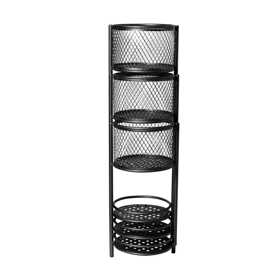 6 Tier Plant Stand Swivel Outdoor Indoor Metal Stands Flower Shelf Rack Garden Black Deals499