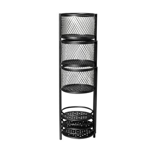 6 Tier Plant Stand Swivel Outdoor Indoor Metal Stands Flower Shelf Rack Garden Black Deals499
