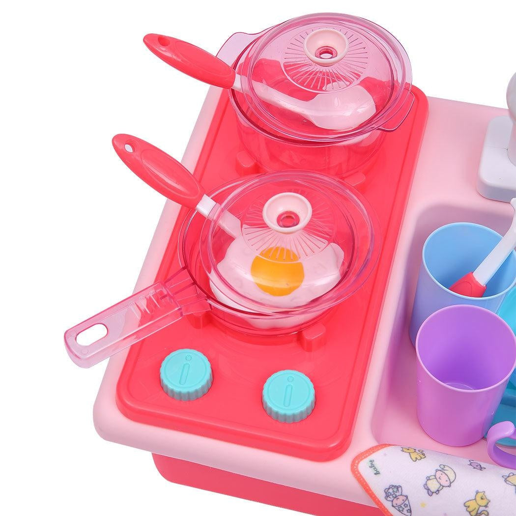 35x Kids Kitchen Play Set Dishwasher Sink Dishes Toys Cookware Pretend Play Pink Deals499