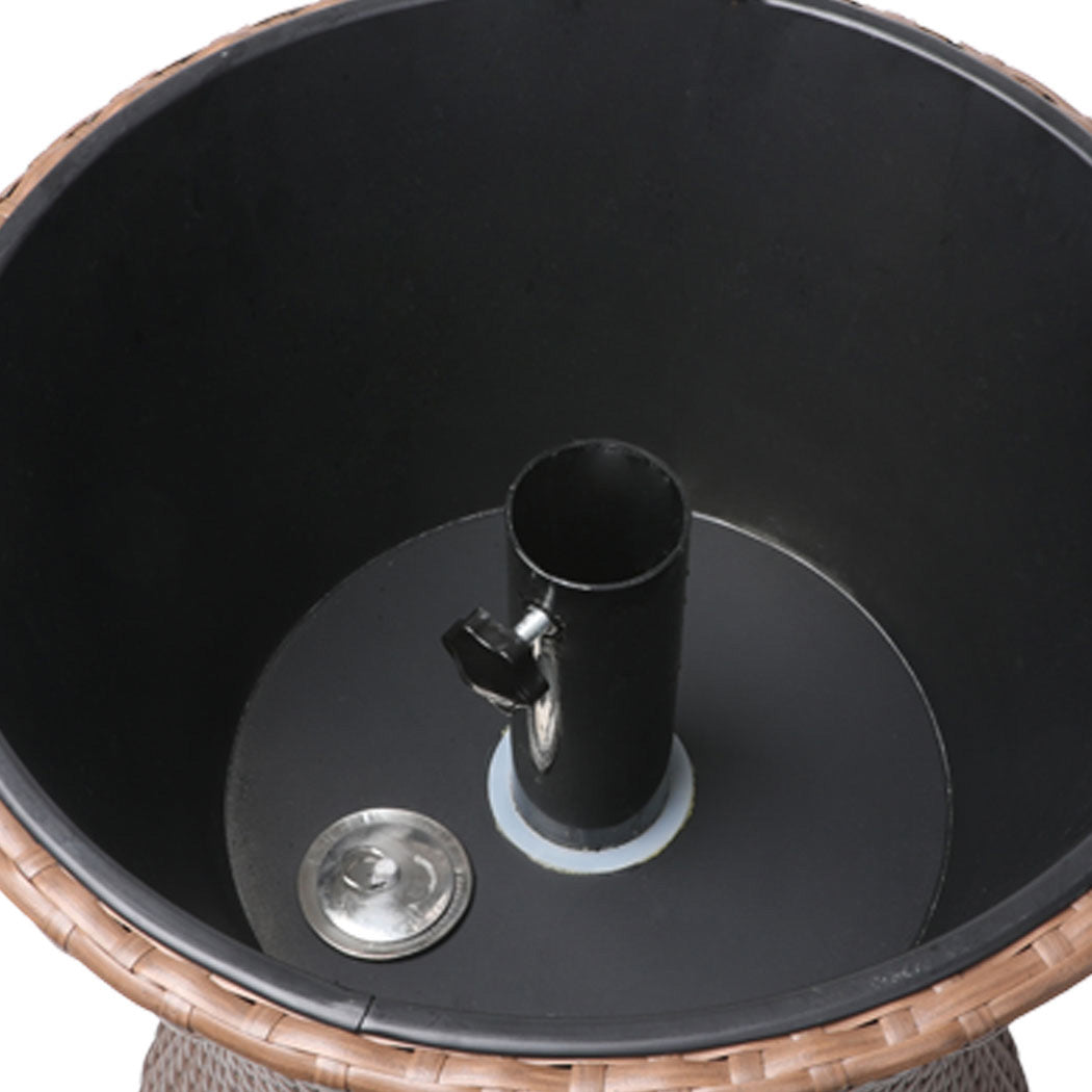 Cooler Ice Bucket Table Bar Outdoor Setting Furniture Patio Pool Storage Box Brown Deals499