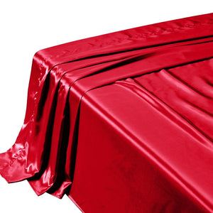 DreamZ Silk Satin Quilt Duvet Cover Set in King Size in Burgundy Colour Deals499