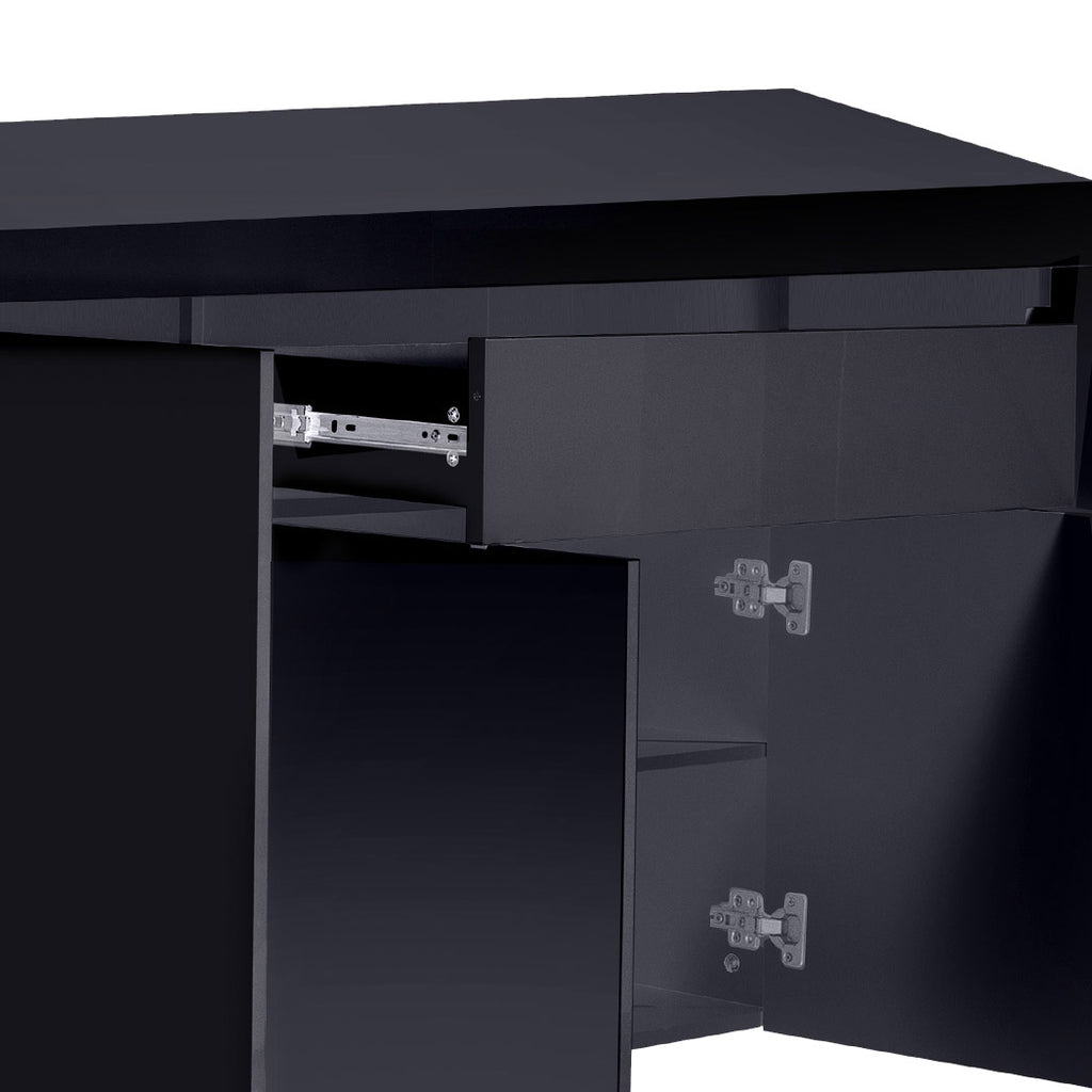 Levede Buffet Sideboard Cabinet High Gloss Storage Modern Doors Cupboard Black Deals499