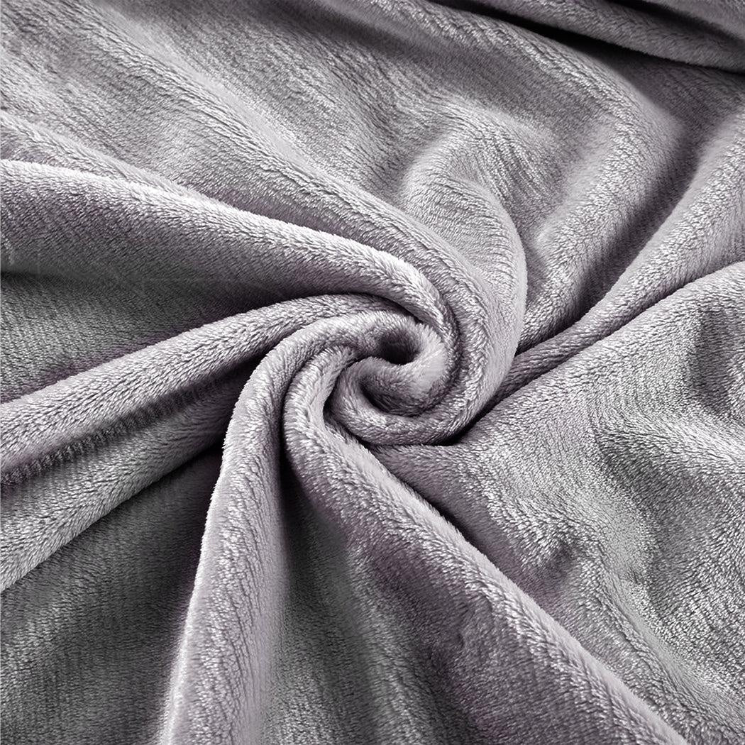 DreamZ 320GSM 220x240cm Ultra Soft Mink Blanket Warm Throw in Silver Colour Deals499