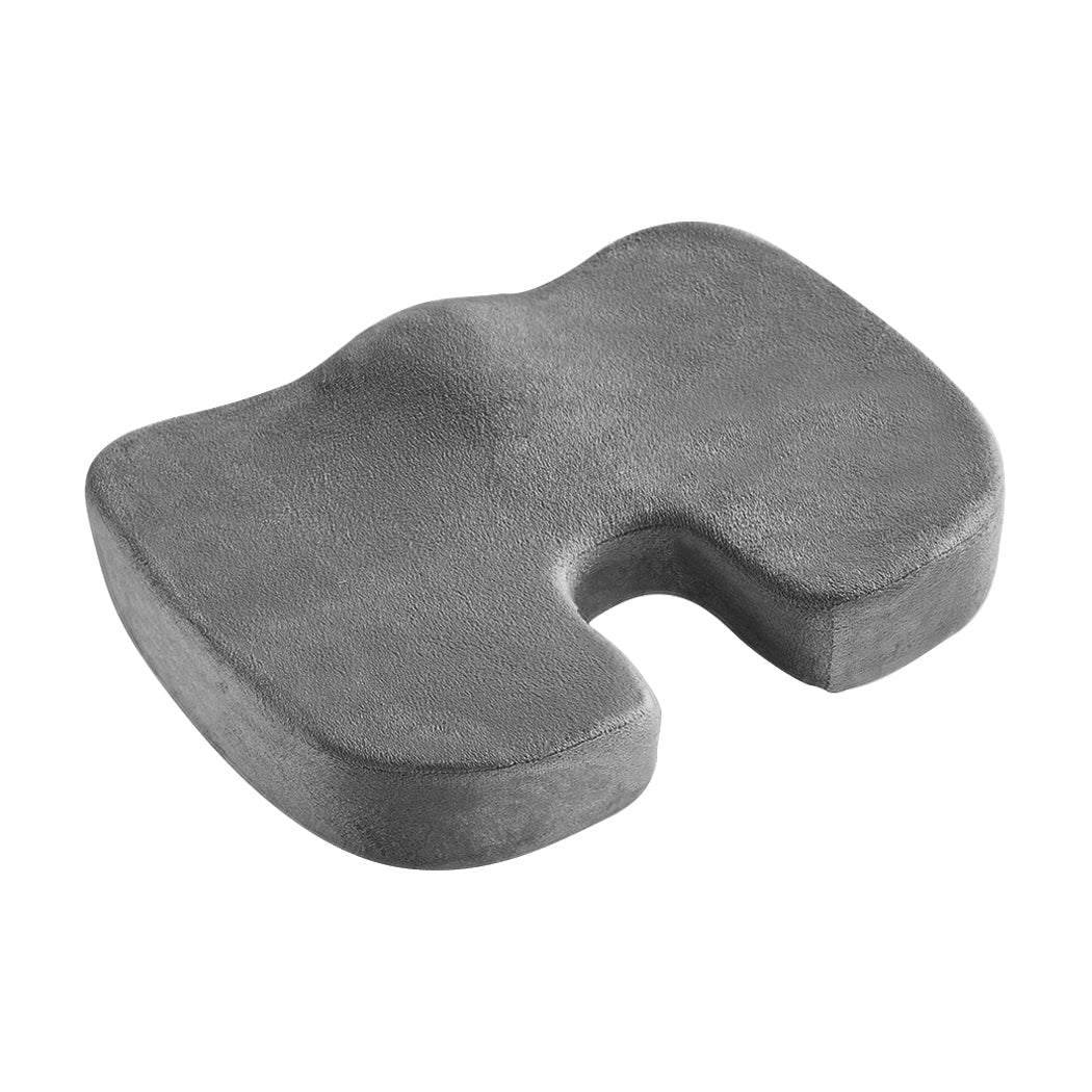 Seat Cushion Memory Foam Lumbar Back Support Orthoped Office Pain Relief Grey Deals499