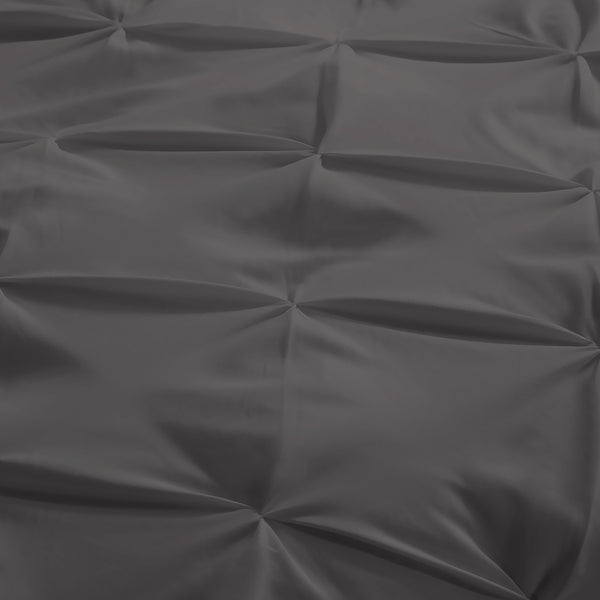 DreamZ Diamond Pintuck Duvet Cover Pillow Case Set in Full Size in Charcoal Deals499