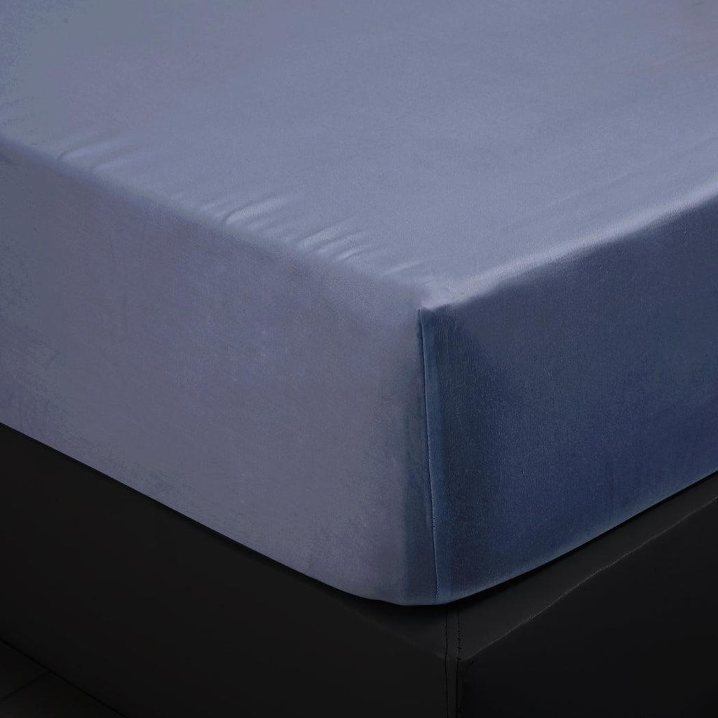 DreamZ 4 Pcs Natural Bamboo Cotton Bed Sheet Set Size Double Bluish Grey Deals499
