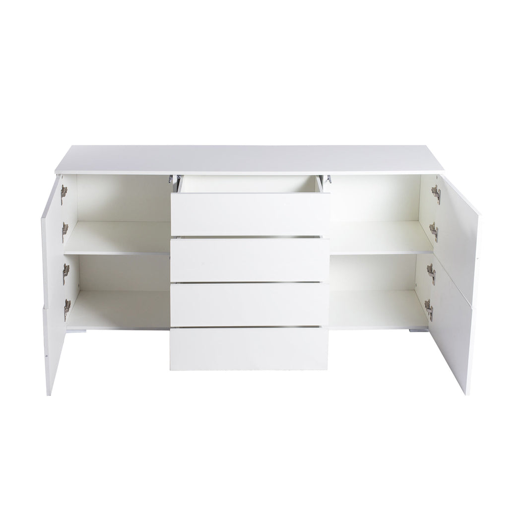 Levede Buffet Sideboard Cabinet Storage Modern High Gloss Cupboard Drawers White 150cm Deals499