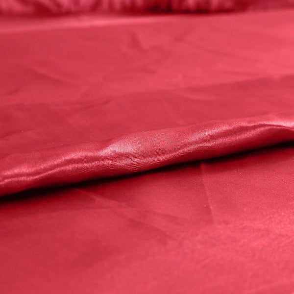 DreamZ Ultra Soft Silky Satin Bed Sheet Set in King Single Size Burgundy Colour Deals499