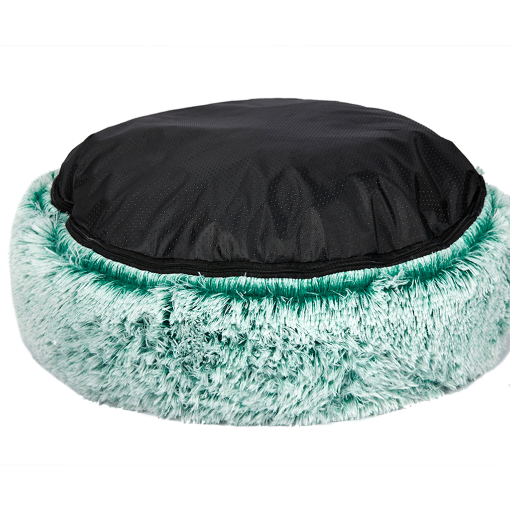 Pet Bed Cat Dog Donut Nest Calming Mat Soft Plush Kennel Teal XL Deals499
