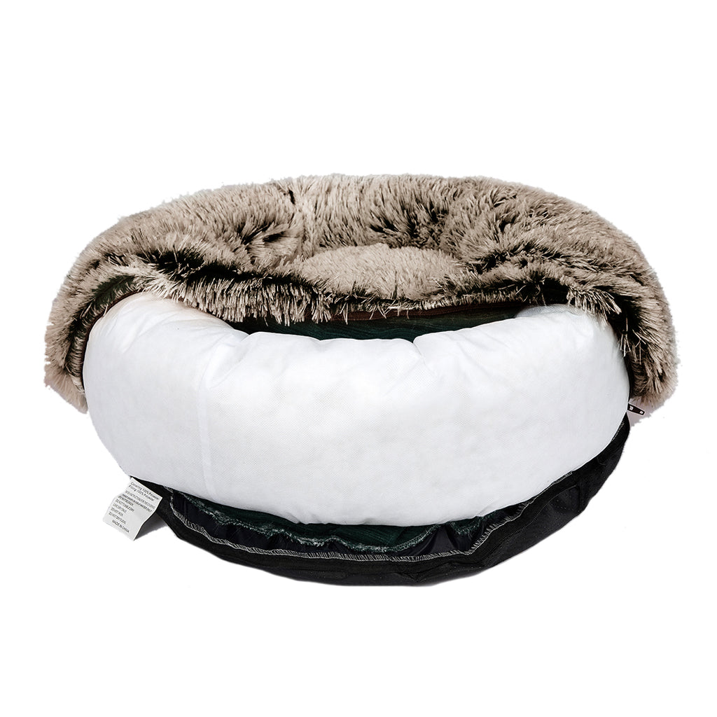 Pet Bed Cat Dog Donut Nest Calming Mat Soft Plush Kennel Coffee XL Deals499