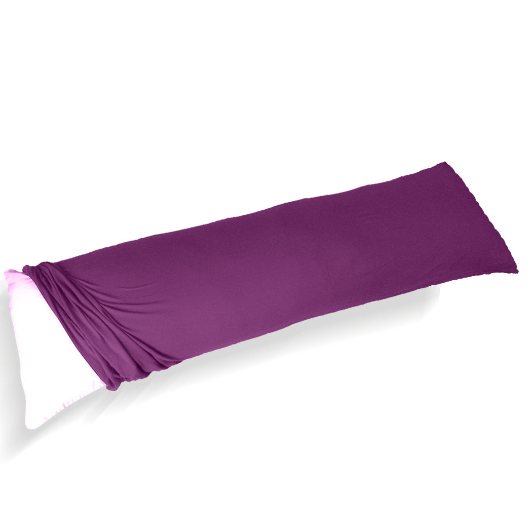 DreamZ Body Full Long Pillow Luxury Slip Cotton Maternity Pregnancy 150cm Plum Deals499
