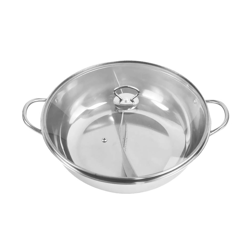 36cm Stainless Steel Twin Mandarin Duck Hot Pot Induction Cookware With Lid Deals499