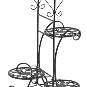 2x Levede Flower Shape Metal Plant Stand with 4 Plant Pot Space in Black Colour Deals499