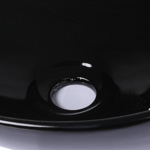 Wash Basin Oval Ceramic Hand Bowl Bathroom Sink Vanity Above Counter Gloss Black Deals499