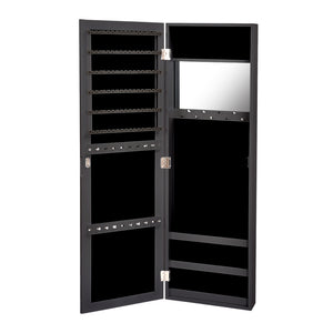 Levede Mirror Jewellery Cabinet Makeup Storage Jewelry Organiser Box Tall Black Deals499