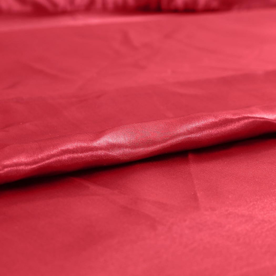 DreamZ Ultra Soft Silky Satin Bed Sheet Set in Single Size in Burgundy Colour Deals499