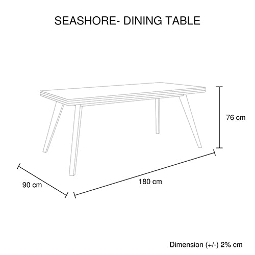 7 Pieces Dining Suite 180cm Medium Size Dining Table & 6X Chairs in Solid Acacia Wooden Frame in Silver Brush Colour Deals499