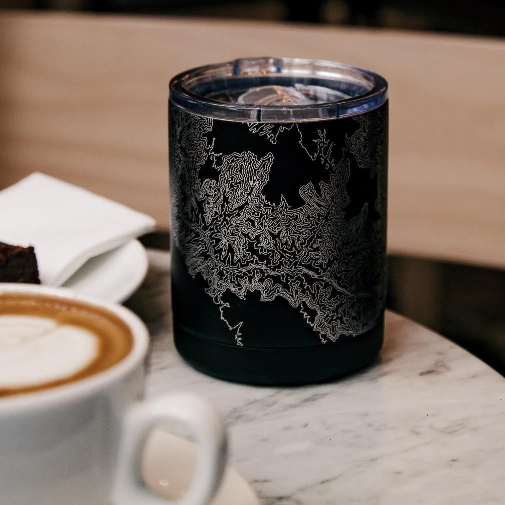 Lake Charles - Louisiana Map Insulated Cup in Matte Black Cyan Castor