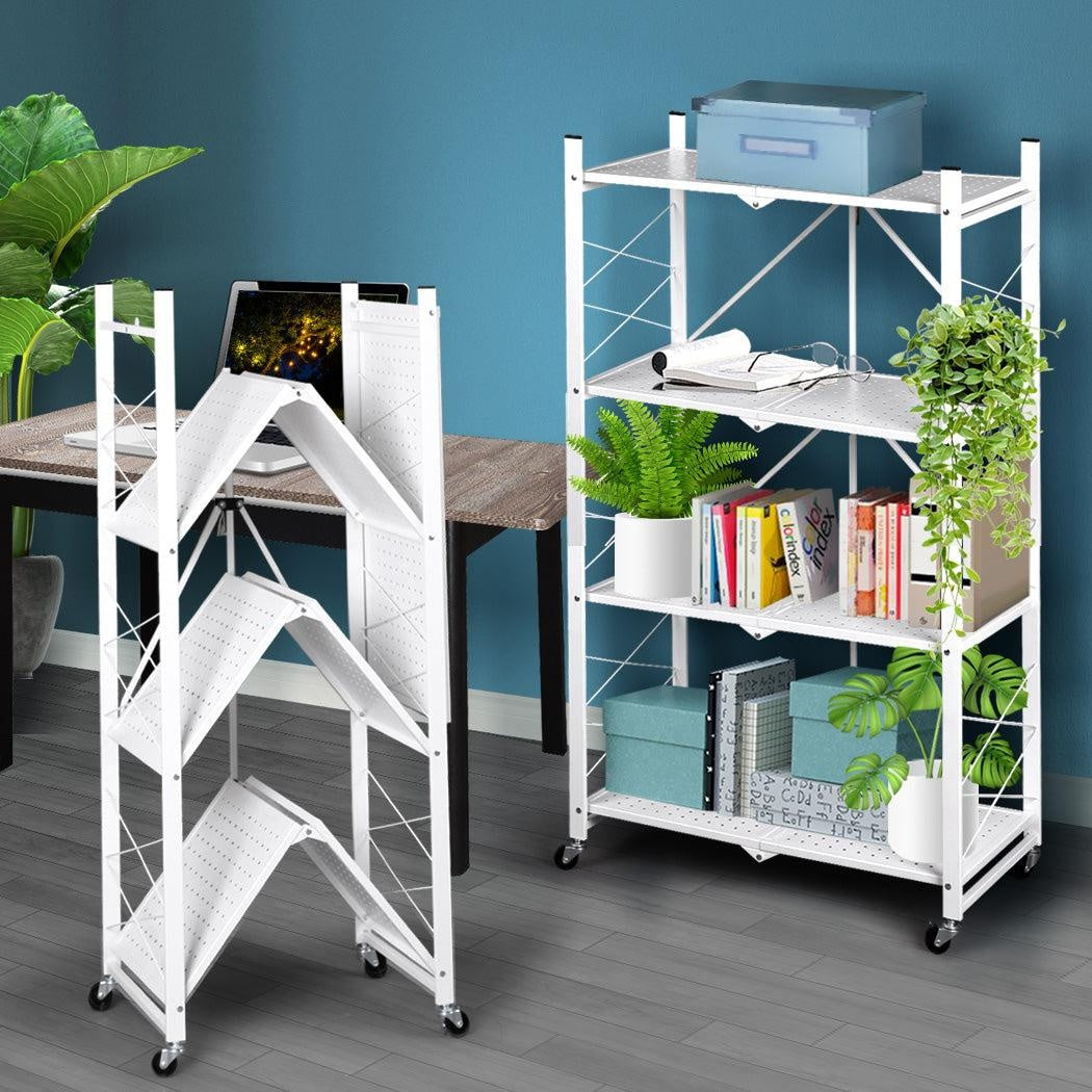 Foldable Shelf Display Storage Rack Bookshelf Bookcase Organiser Kitchen Bedroom Deals499