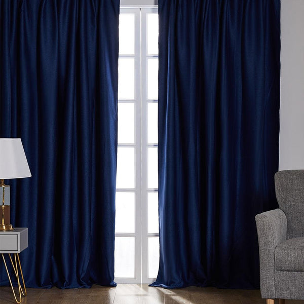 2X Blockout Curtains Curtain Blackout Bedroom 240cm x 230cm Navy Deals499