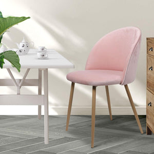 2x Dining Chairs Seat French Provincial Kitchen Lounge Chair Pink Deals499