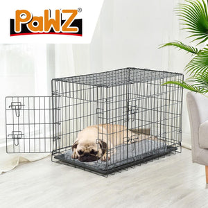 PaWz Pet Dog Cage Crate Metal Carrier Portable Kennel With Bed 30" Deals499