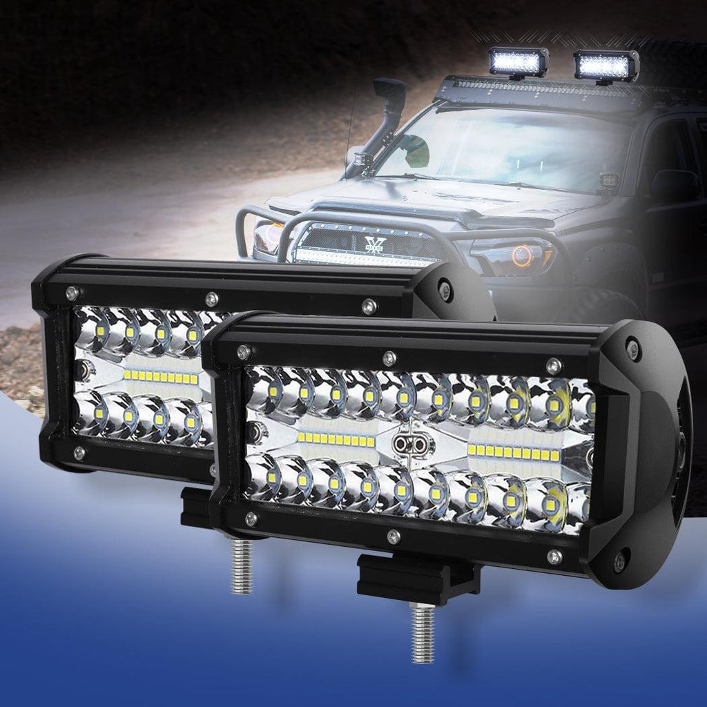2x 6inch LED Light Bar Work Flood Spot Beam Lamp Offroad Caravan Strip Lights Deals499