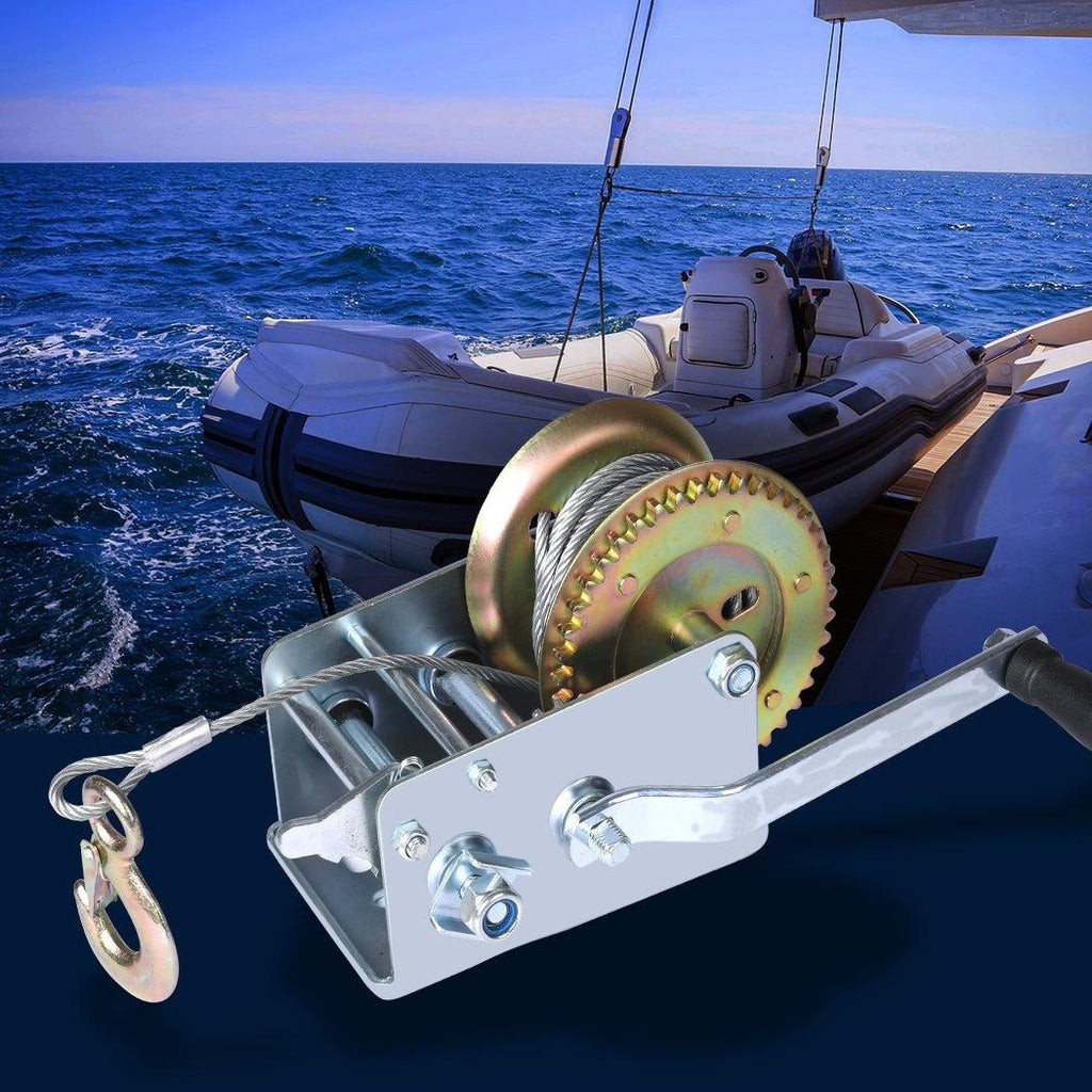 4410 LBS / 2000KGS   Hand Winch Puller  Heavy  Duty 4WD Boat Cranking Winch Steel Cable Deals499
