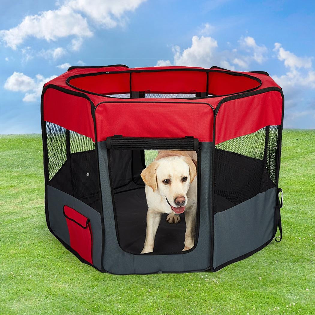 8 Panel Pet Playpen Dog Puppy Play Exercise Enclosure Fence Grey M Deals499
