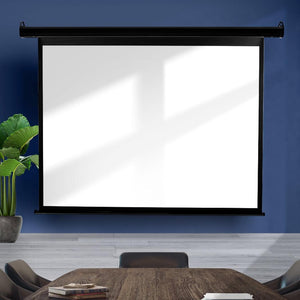 100" Inch Projector Screen Electric Motorised Projection Retractable 3D Cinema Deals499
