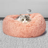 Pet Bed Cat Dog Donut Nest Calming Kennel Cave Deep Sleeping Pink L Deals499