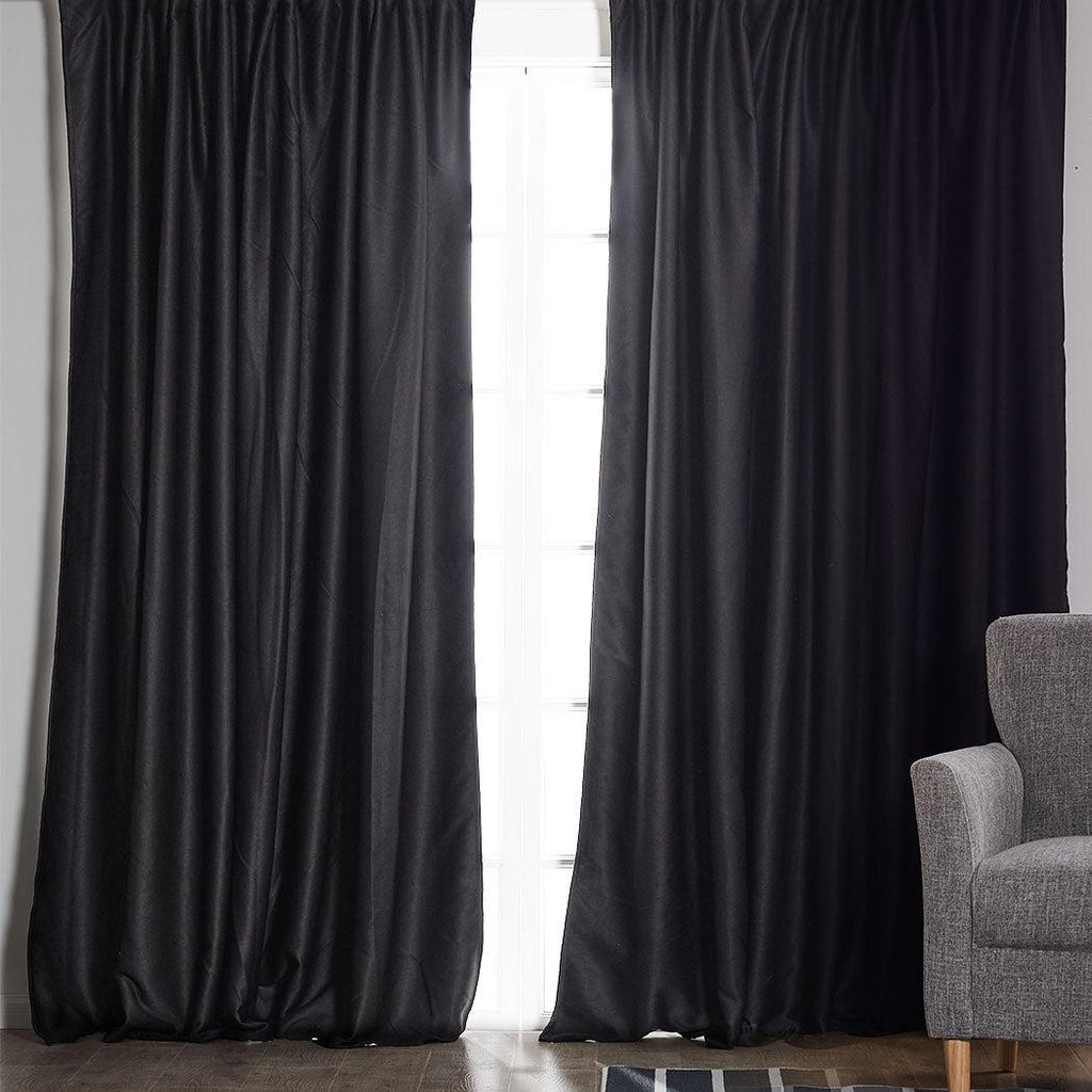 2X Blockout Curtains Curtain Blackout Bedroom 132cm x 213cm Dark Grey Deals499