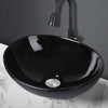 Wash Basin Oval Ceramic Hand Bowl Bathroom Sink Vanity Above Counter Gloss Black Deals499