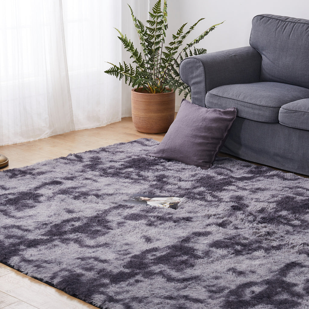 Floor Rug Shaggy Rugs Soft Large Carpet Area Tie-dyed Midnight City 140x200cm Deals499