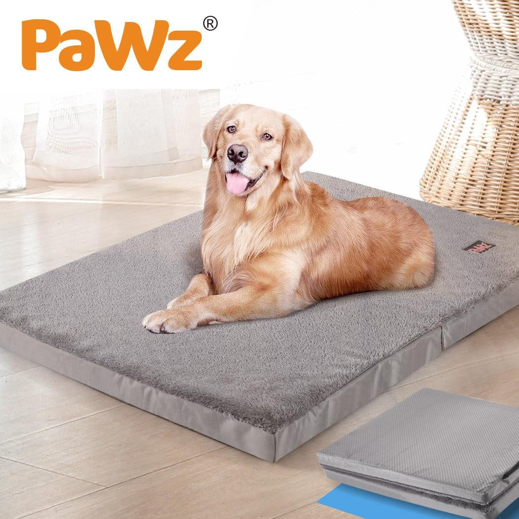 PaWz Pet Bed Foldable Dog Puppy Beds Cushion Pad Pads Soft Plush Black L Deals499