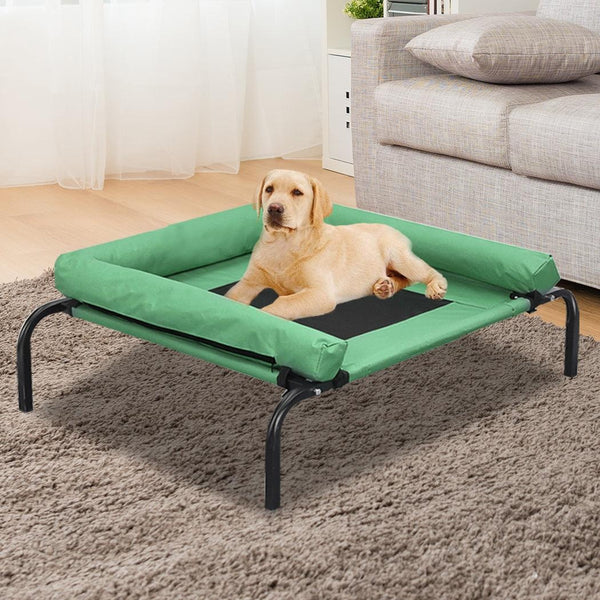 PaWz Pet Bed Heavy Duty Frame Hammock Bolster Trampoline Dog Puppy Mesh S Green Deals499