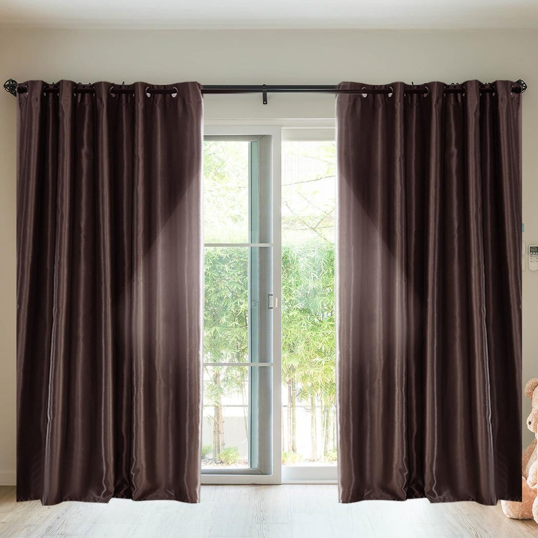 2X Blockout Curtains Blackout Curtain Bedroom Window Eyelet Taupe 300CM x 230CM Deals499