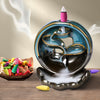 Incense Burner Rounded Waterfall Smoke Backflow Ceramic Cone Holder + 198 Cones Deals499