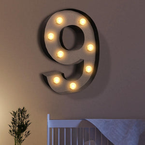 LED Metal Number Lights Free Standing Hanging Marquee Event Party D?cor Number 9 Deals499