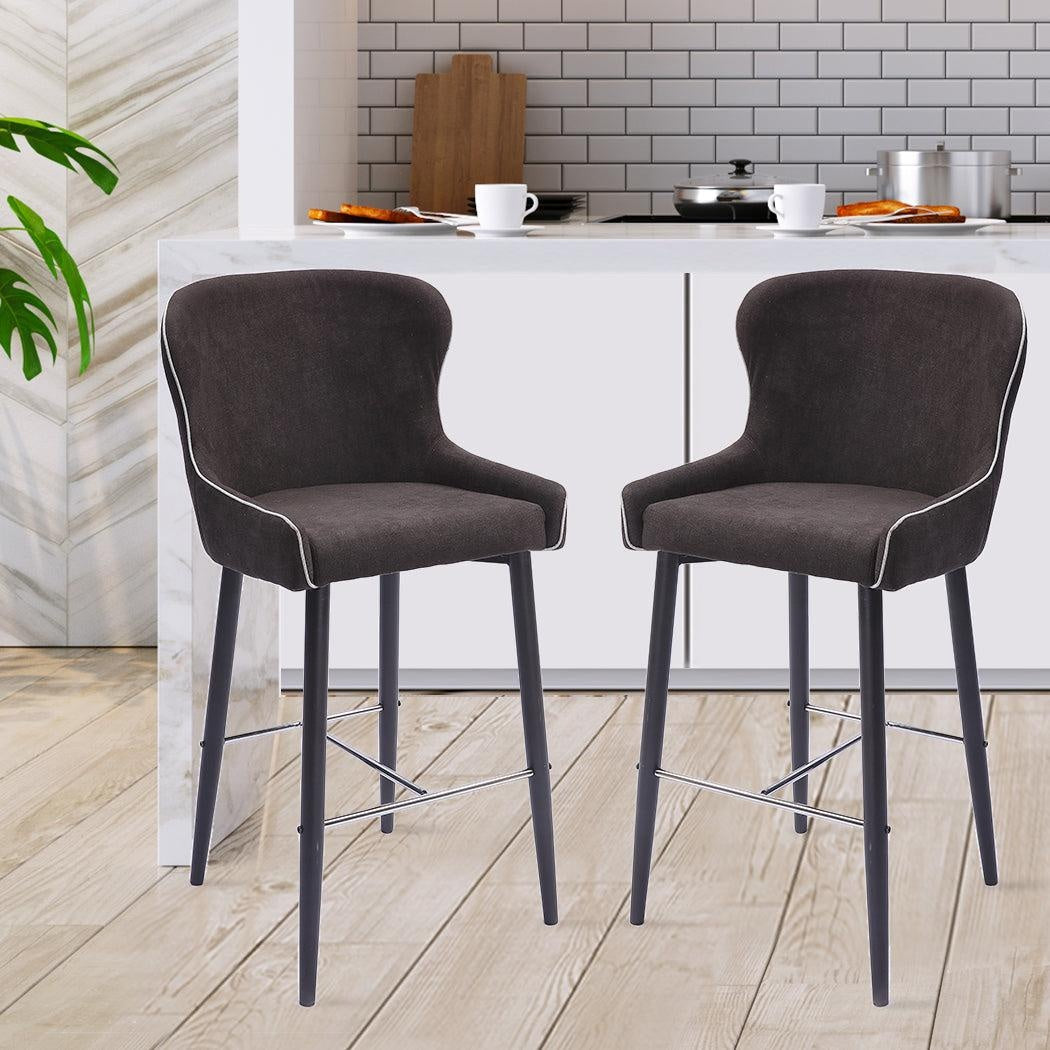 2x Bar Stools Stool Kitchen Dining Chair Chairs Metal Industrial Barstools Deals499