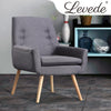 Levede Luxury Upholstered Armchair Dining Chair Single Accent Sofa Padded Fabric Deals499