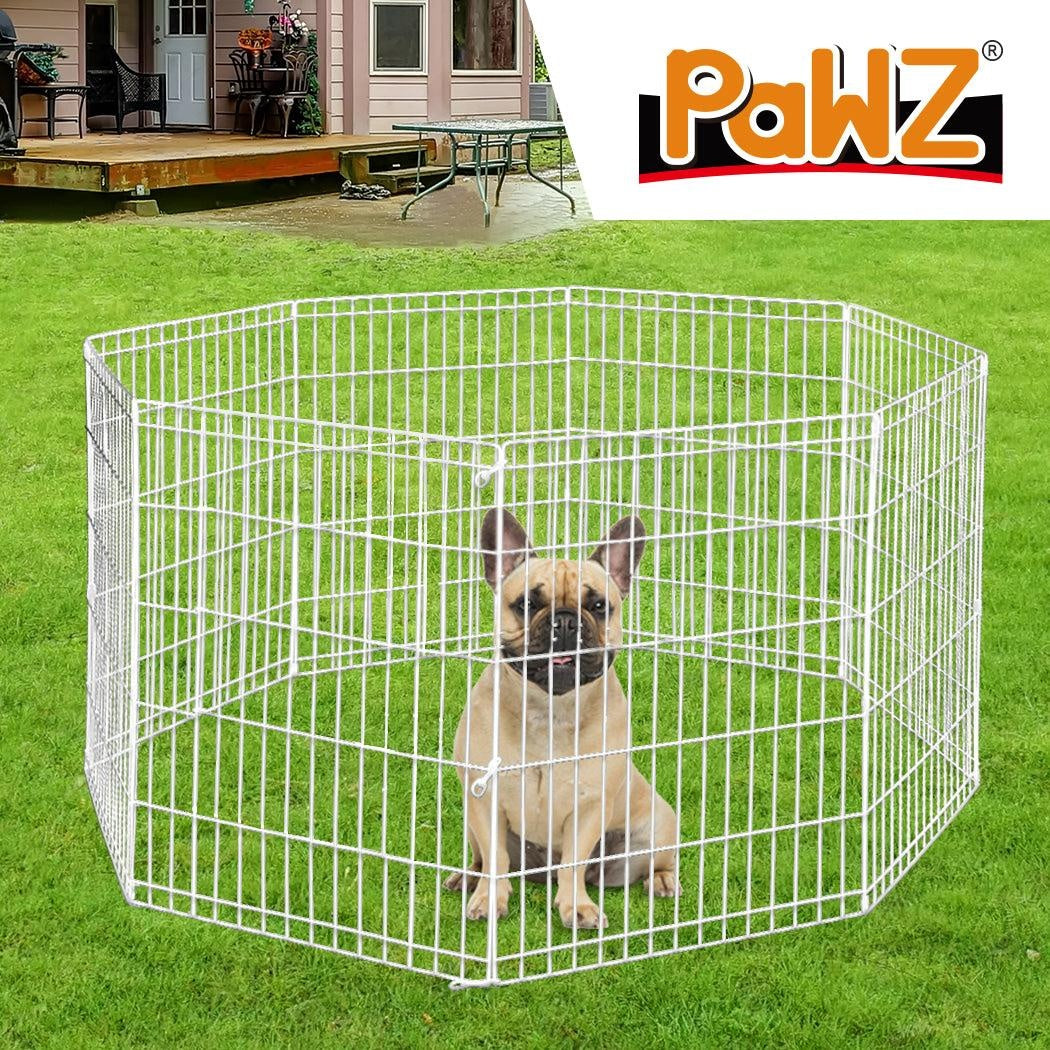 PaWz Pet Dog Playpen Puppy Exercise 8 Panel Fence Silver Extension No Door 36