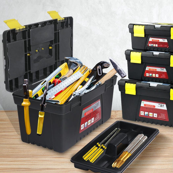3 Piece Tool Boxes Set Organiser Trays Chest DIY Garage Toolbox Case Storage Bag Deals499